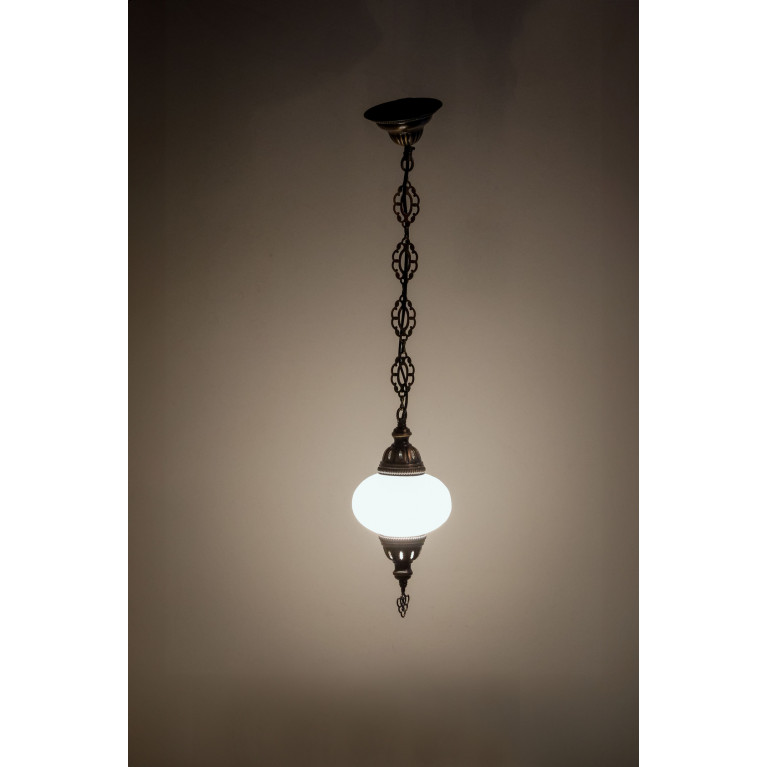 Hanging milky lamp UFO, 70 cm